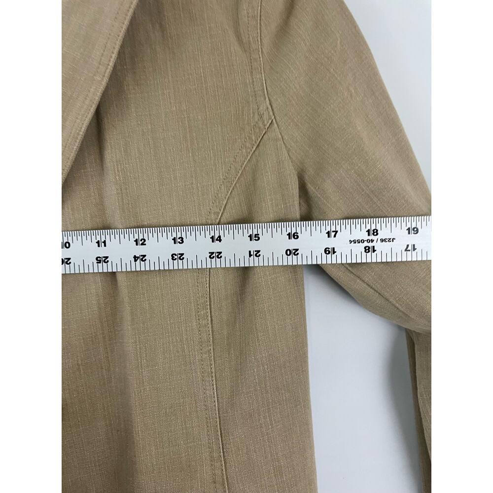 Ann Taylor Size 4 Women's Blazer Jacket Brown Tan Button  Jacket Work Cotton - Picture 11 of 11